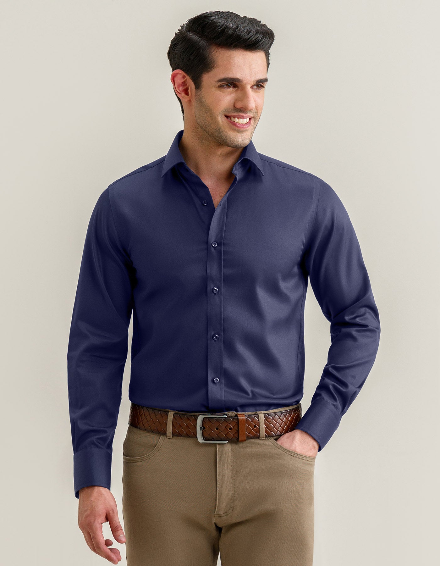 Navy Twill Smart Fit Dress Shirt