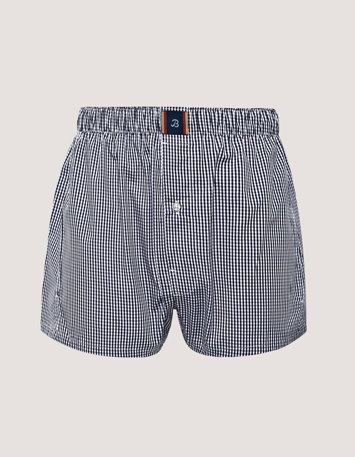 Mens Black Check Boxer Short