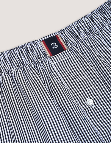 Black Woven Check Boxer