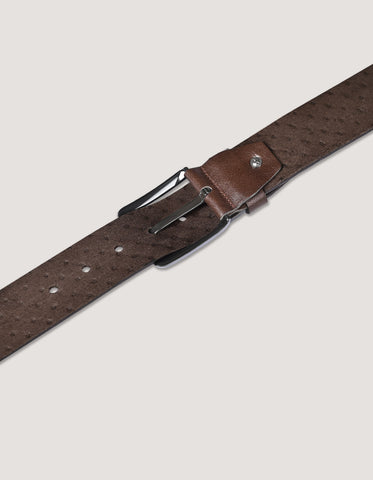 Embossed Dark Brown Casual Belt