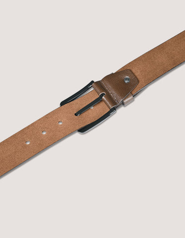 Dark Tan Casual Plain Leather Belt