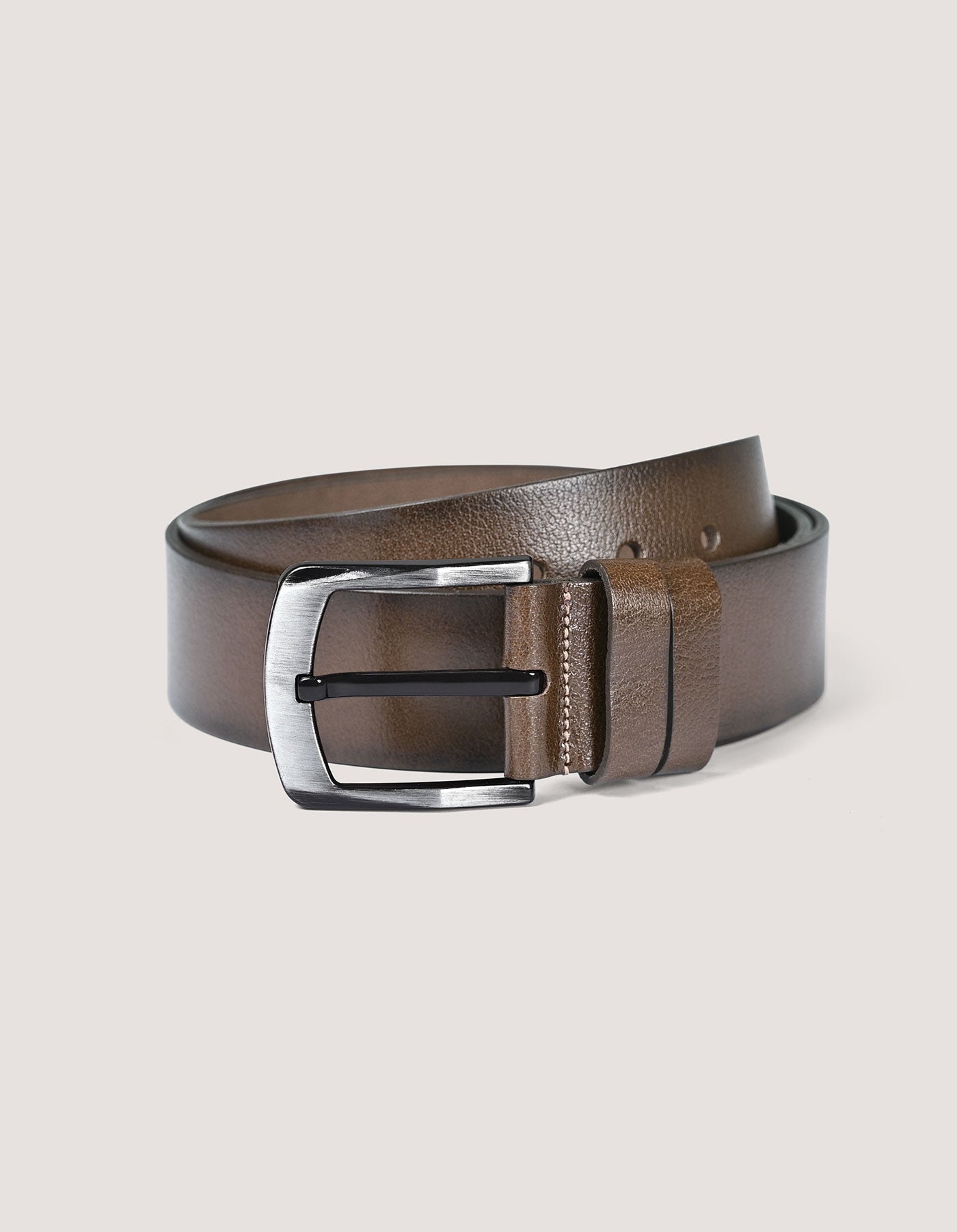 Men’s Casual Dark Tan Leather Belt