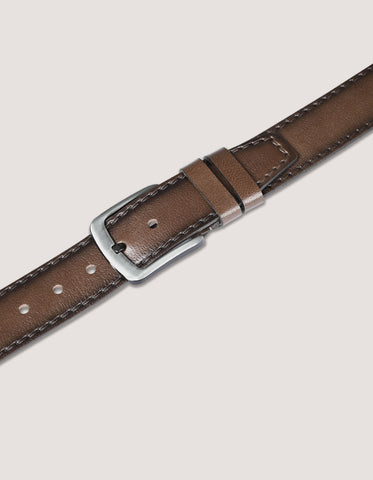 Dark Tan Casual Leather Belt