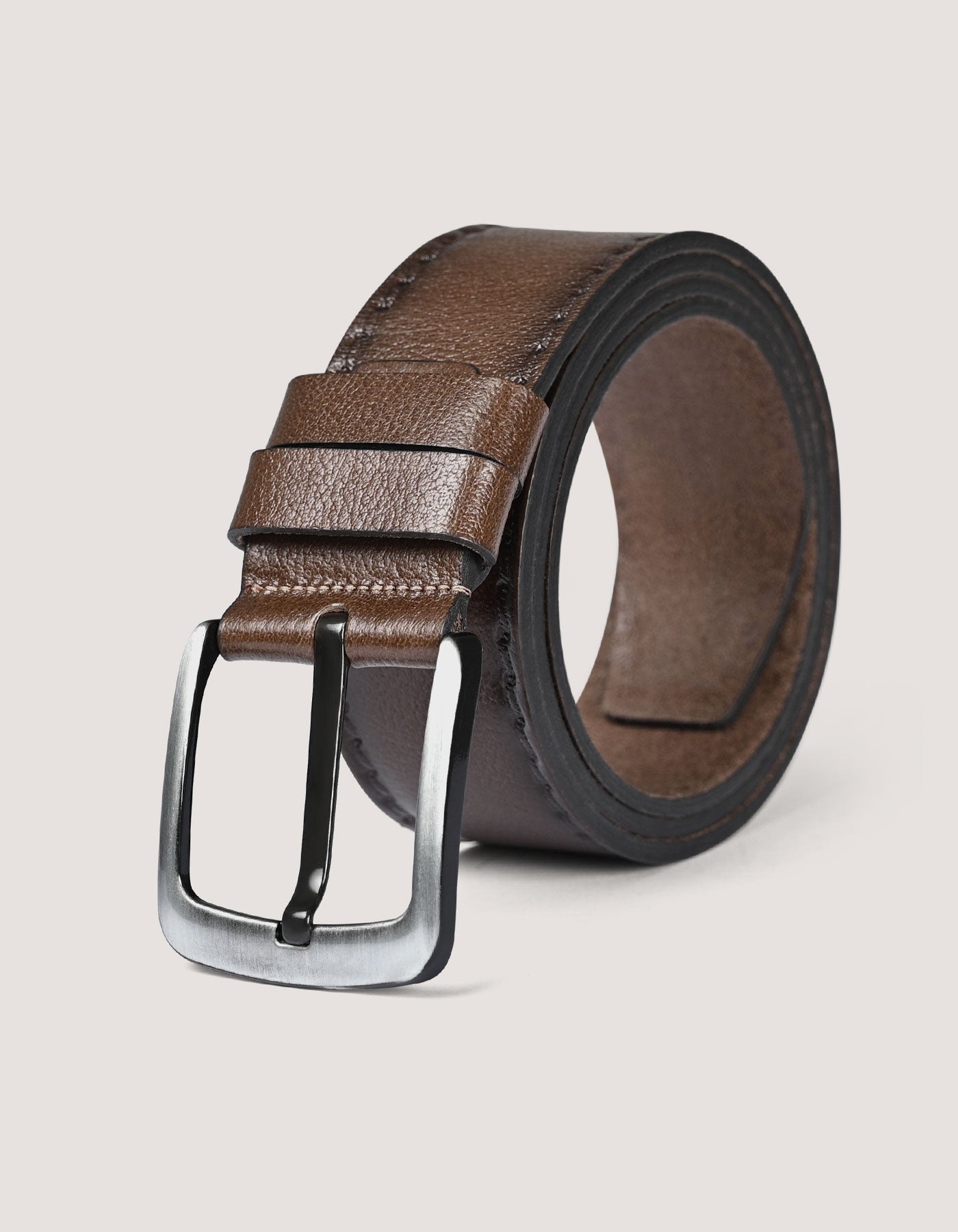 Dark Tan Casual Leather Belt