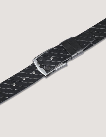 Embossed Black Casual Belt