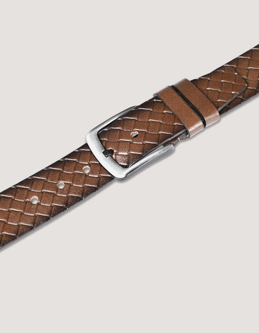 Embossed Brown Casual Belt