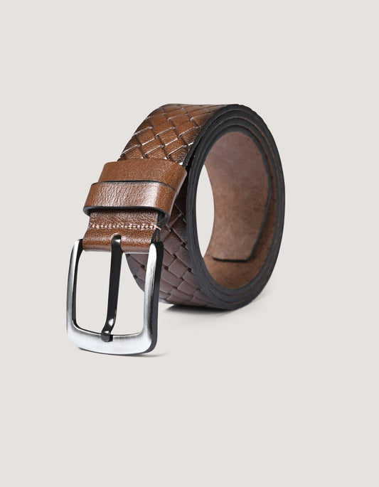 Embossed Brown Casual Belt