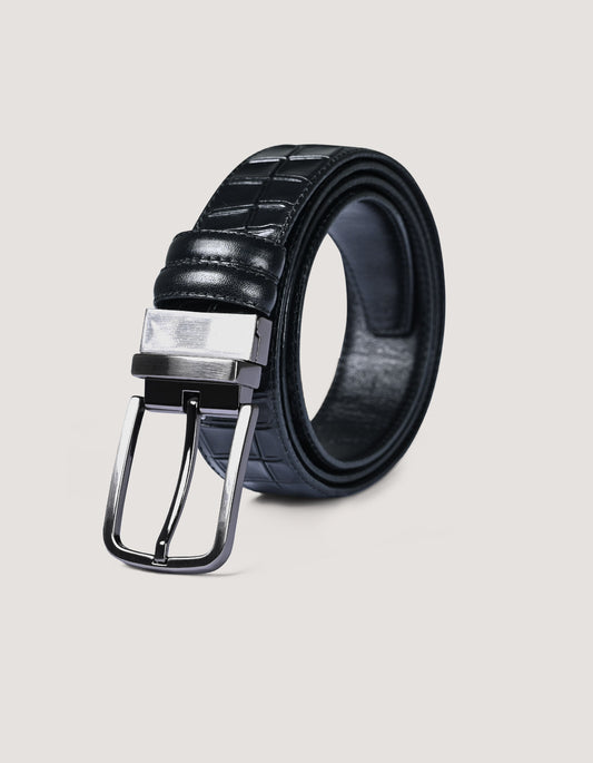 Mens Black Crocodile Belt