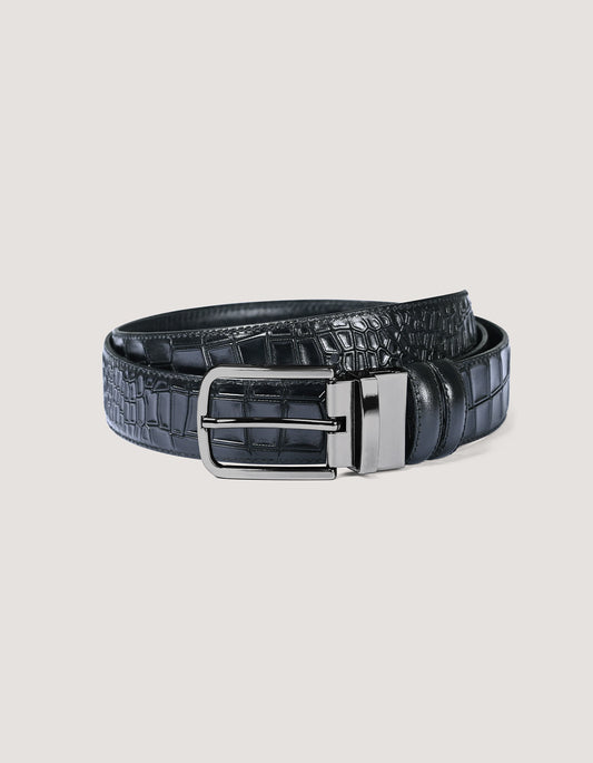 Men’s Reversible Formal Leather Belt in Black