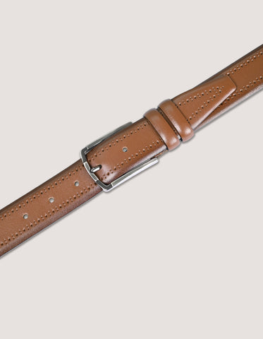 Brown Leather Belt With Texture