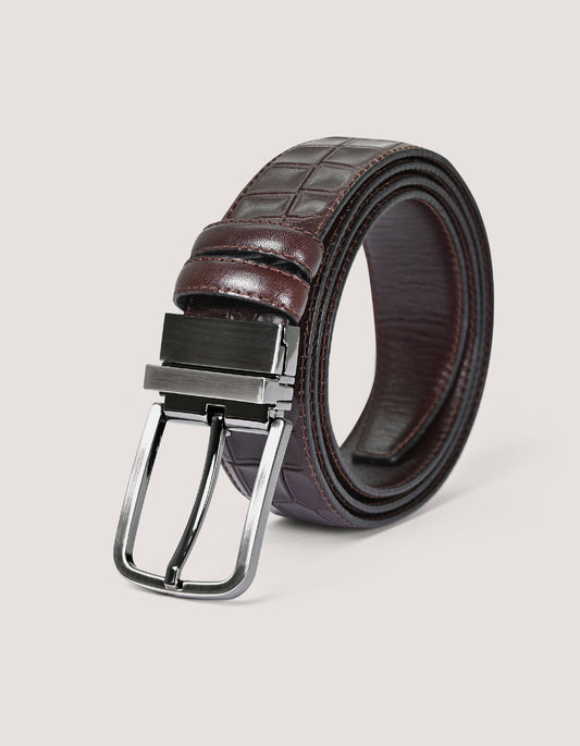 Mens Brown Crocodile Belt