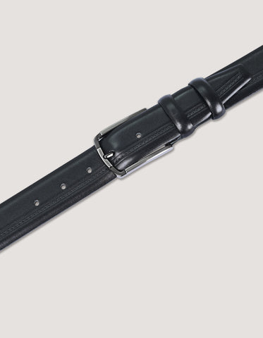 Men's Genuine Black Leather Belt