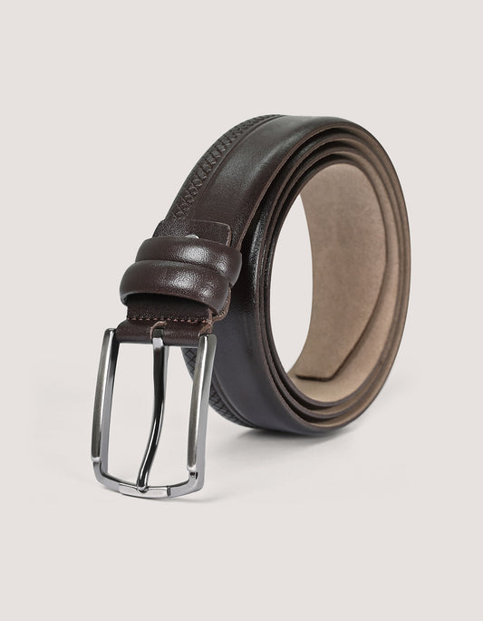 Dark Brown Textured Chino Belt