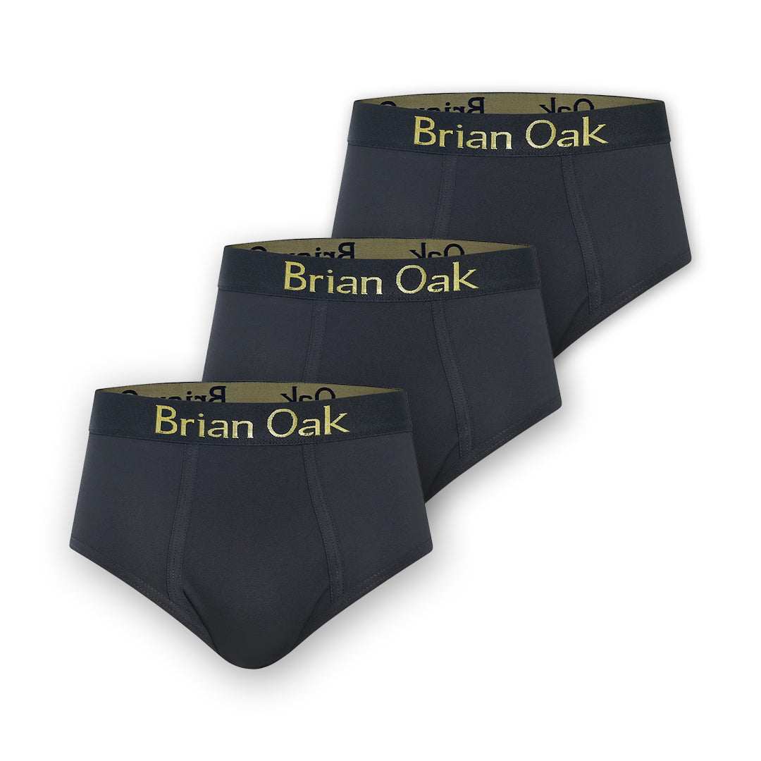3 Pack Men's Black Briefs