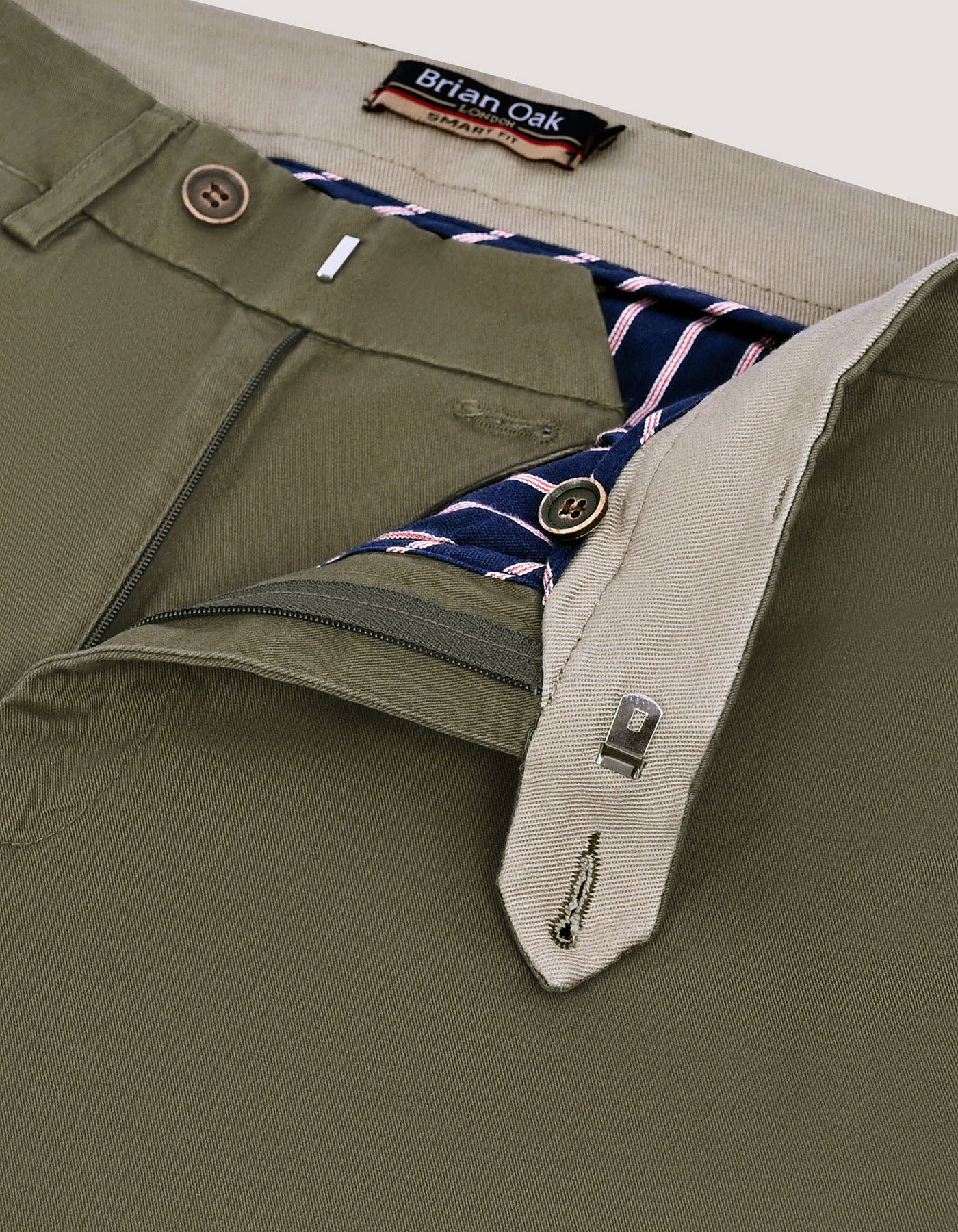 Straight Leg Chino Trousers Olive