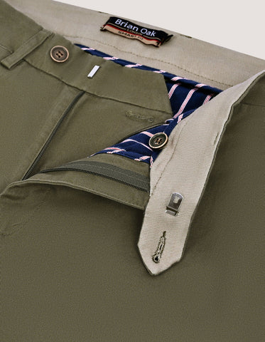 Straight Leg Chino Trousers Olive