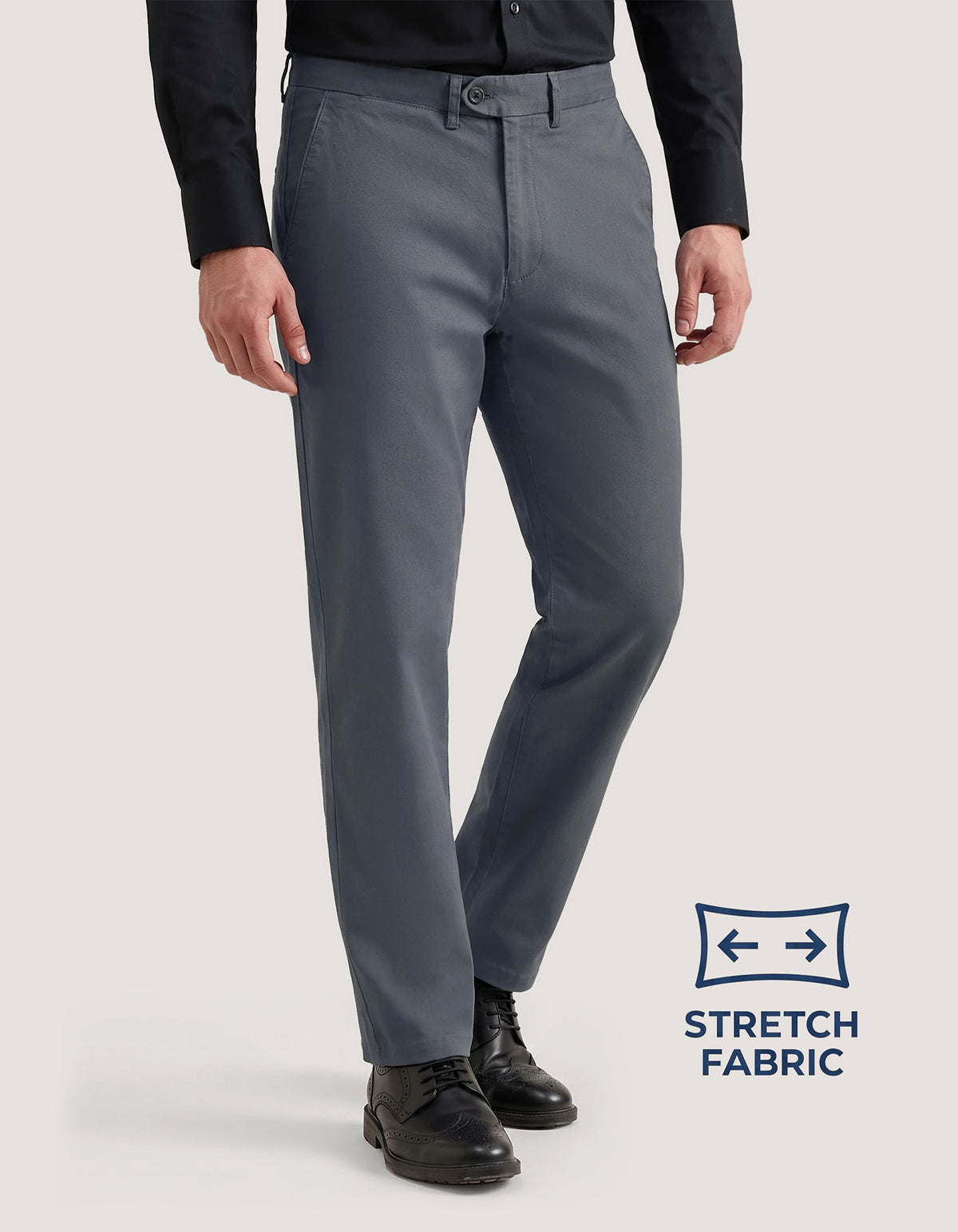 Pantalon chino à poches croisées – Gris