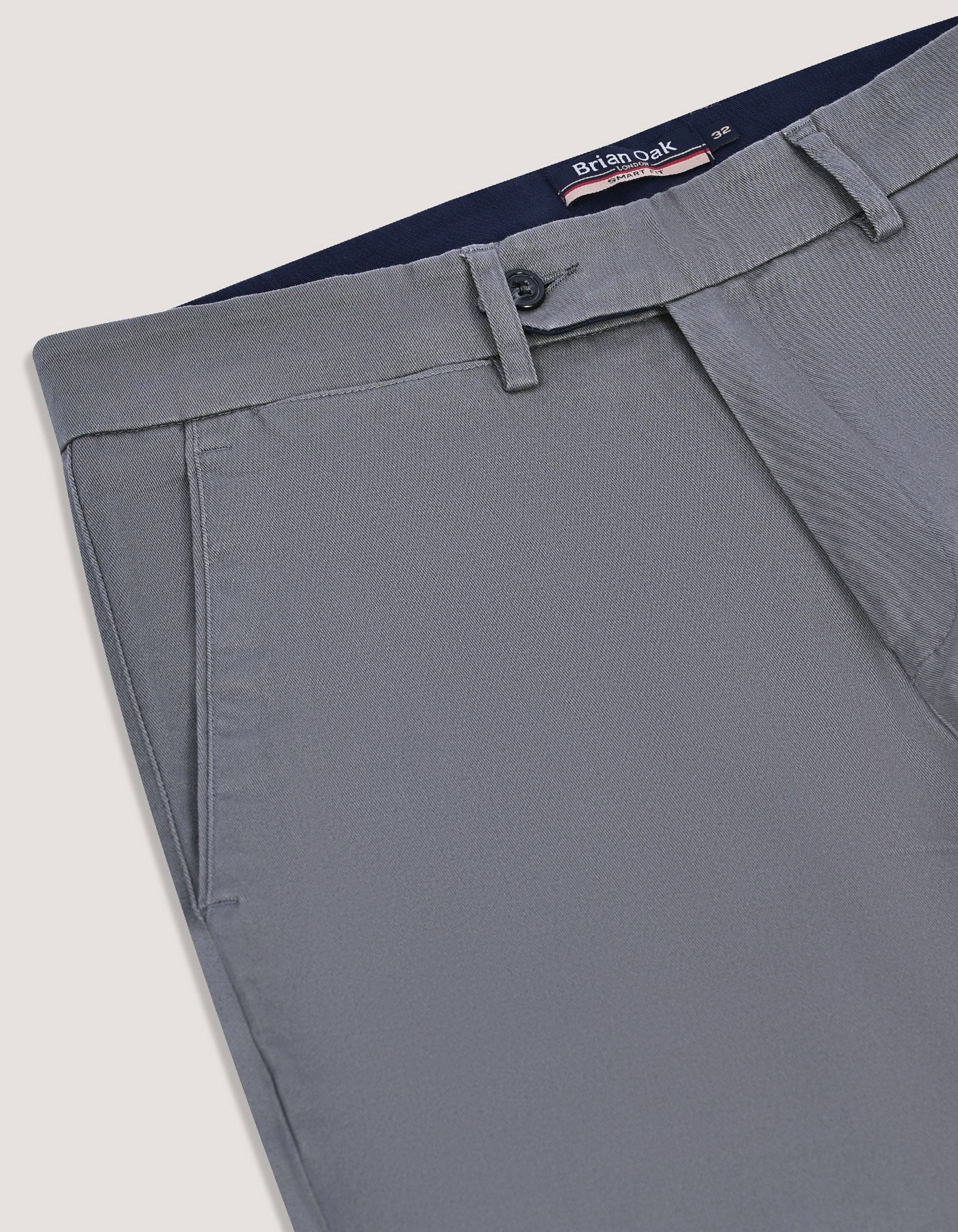 Cross Pocket Smart Fit Grey Chinos