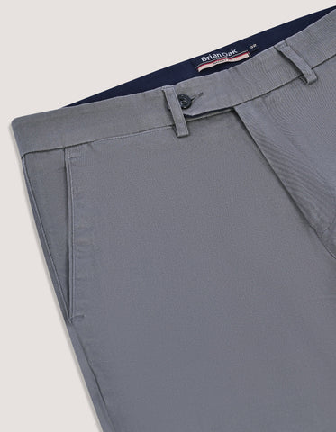 Cross Pocket Smart Fit Grey Chinos