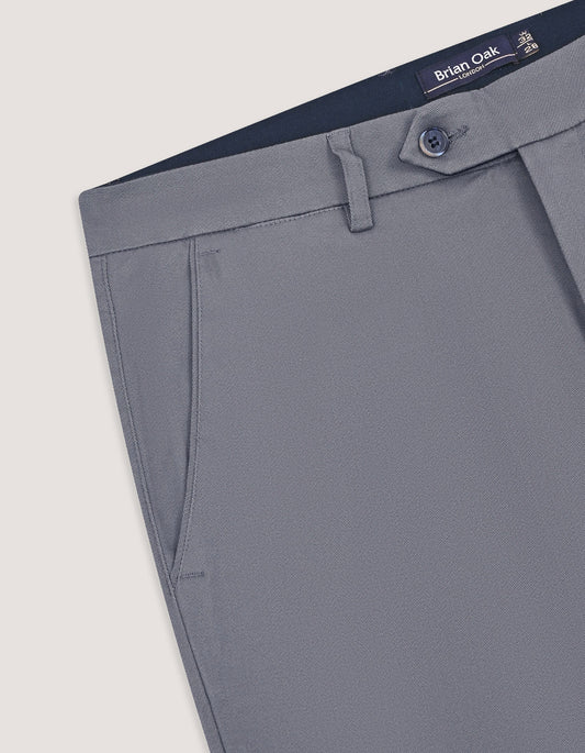 Grey Twill Straight Fit Chino Trouser