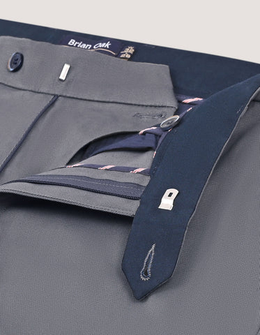 Grey Twill Straight Fit Chino Trouser