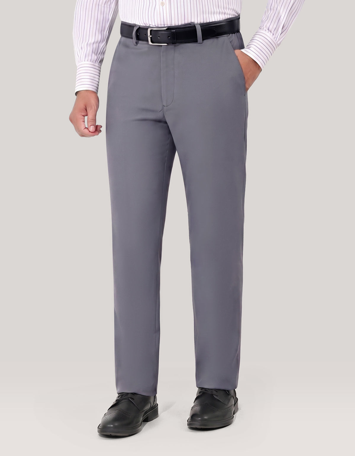 Grey Twill Straight Fit Chino Trouser
