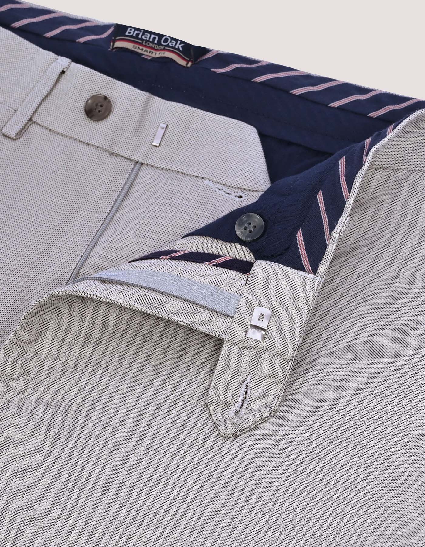 Textured Chino Pants for Men Stone