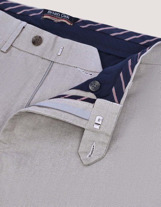 Textured Chino Pants for Men Stone