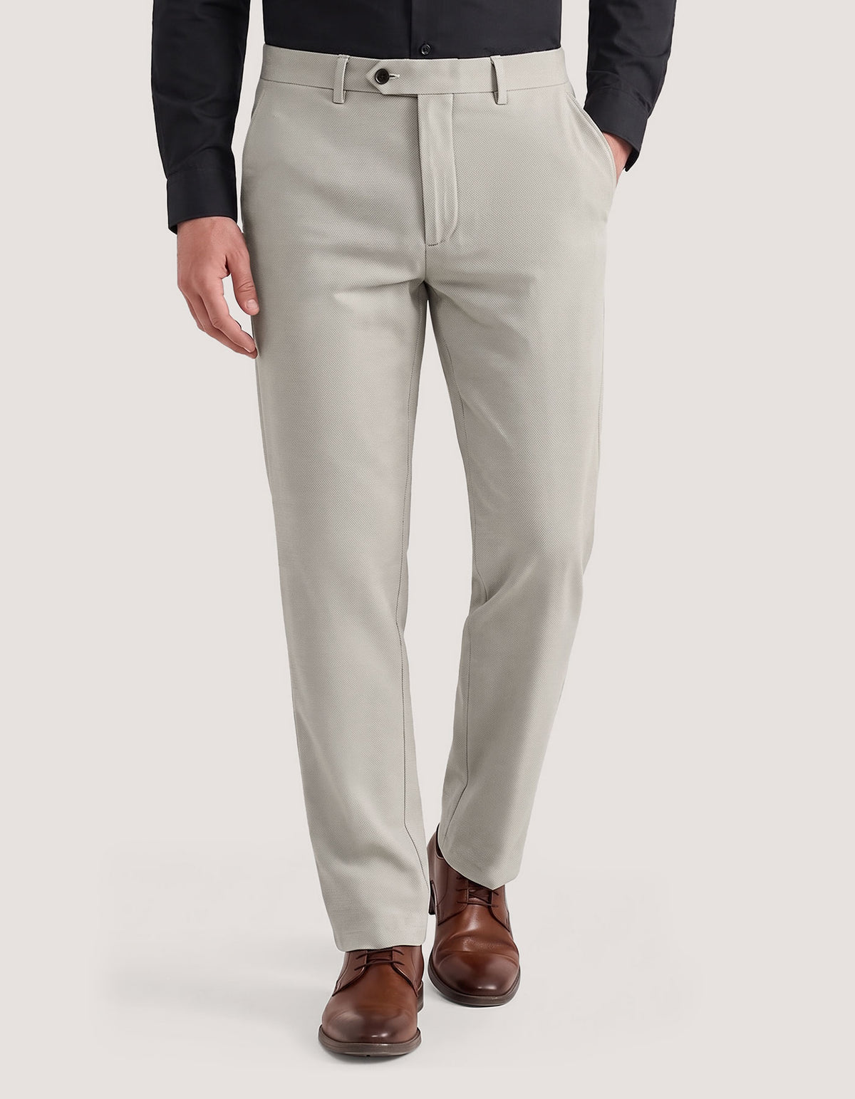 Light Grey Textured Chinos