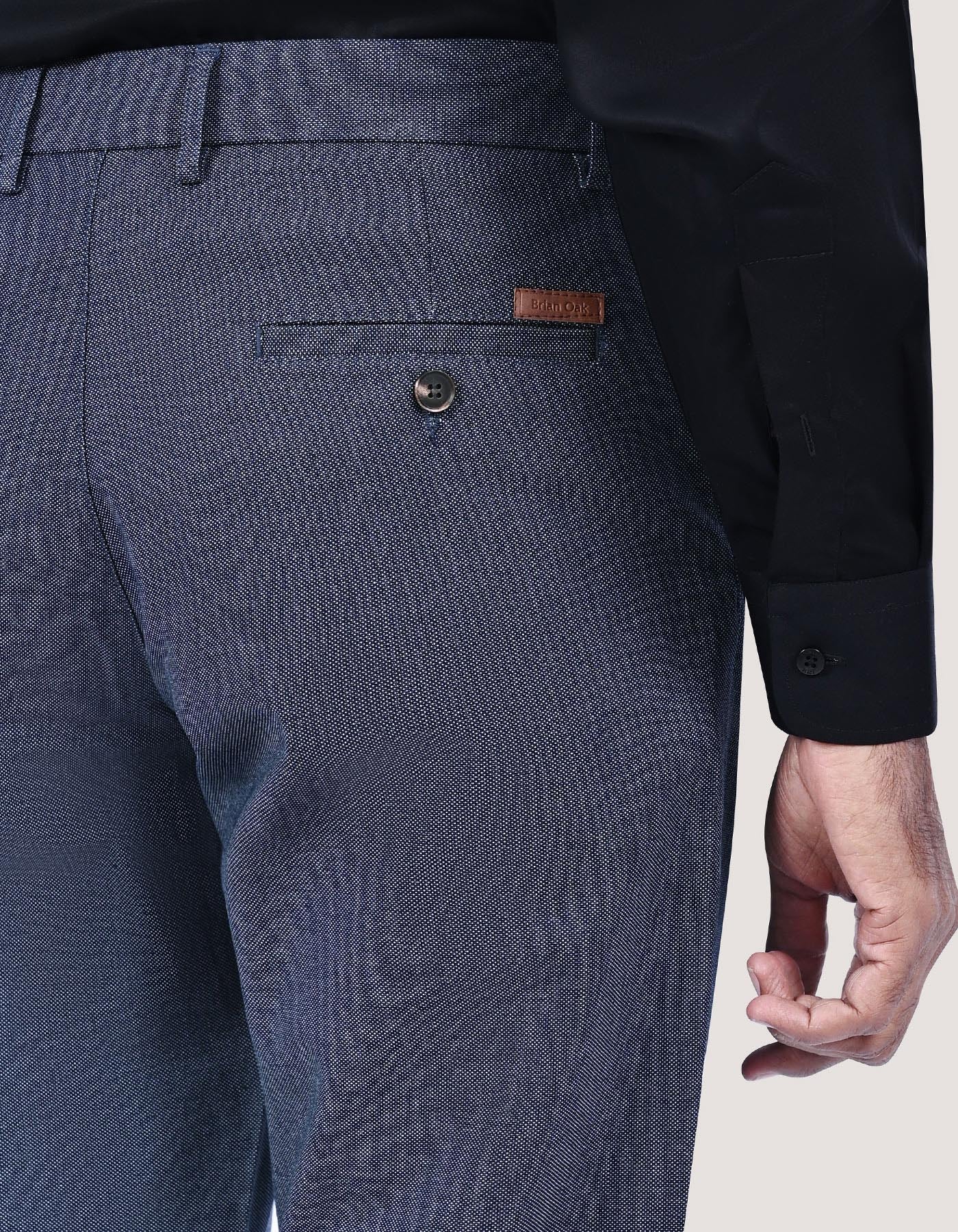 Premium Blue Textured Chinos UK
