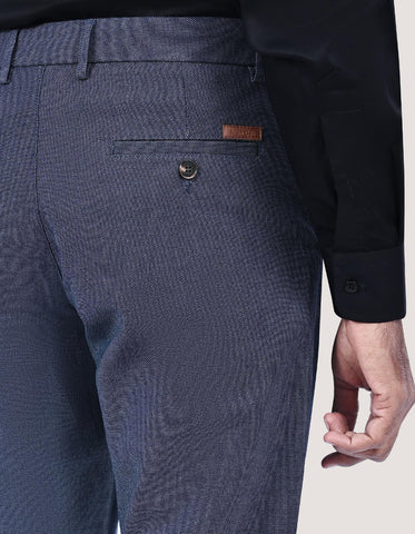 Premium Blue Textured Chinos UK