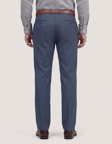 Blue Textured Chino Trouser