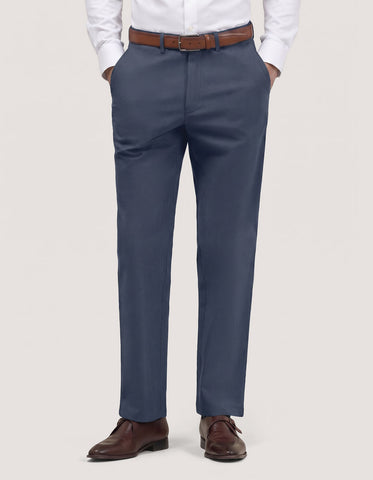 Premium Textured Cotton Chinos – Blue