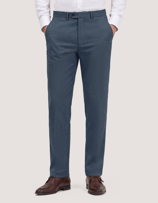 Pantalon chino texturé bleu