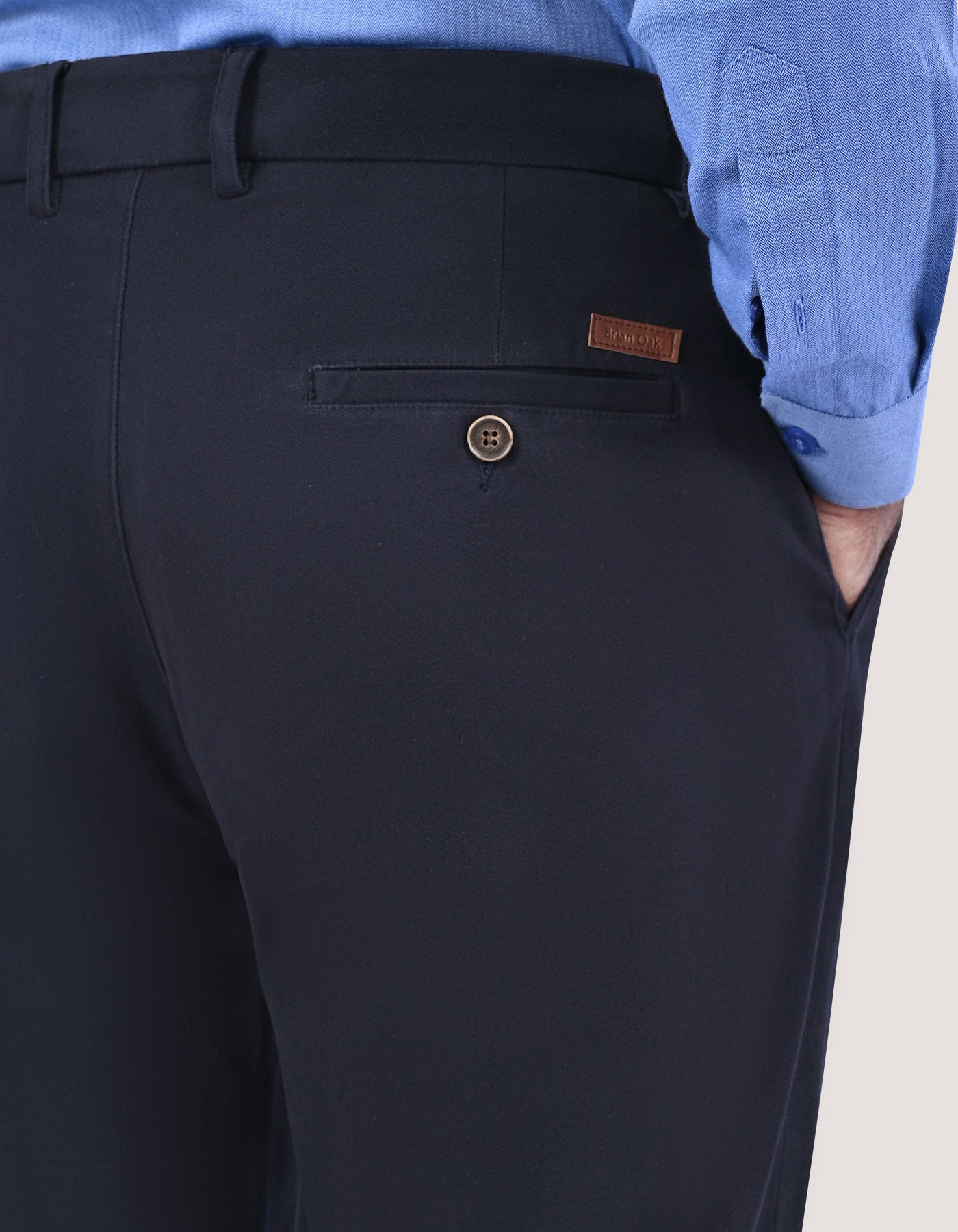 Tailored Smart Fit Navy Chino Trousers