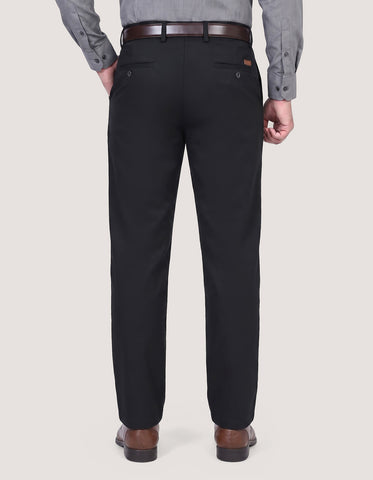 Black Cotton Stretch Straight Fit Chinos
