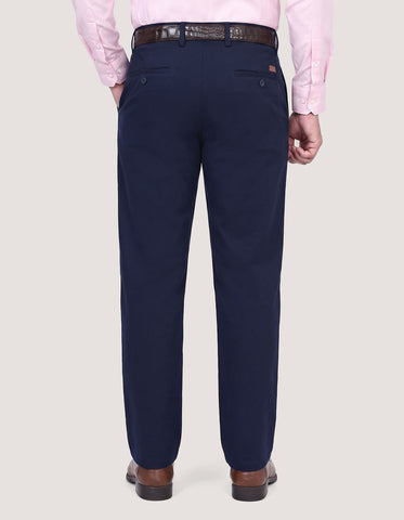 Navy Moleskin Straight Fit Chino