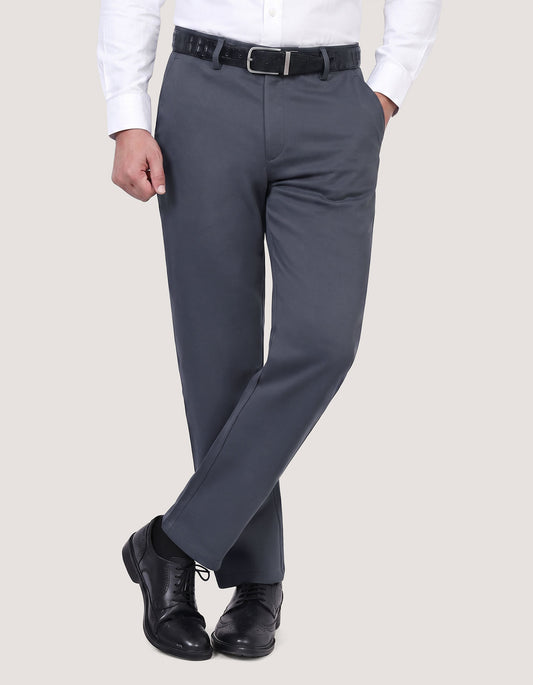 Dark Grey Classic Straight Fit Chinos
