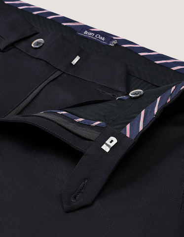 Trendy Black Textured Cotton Chinos
