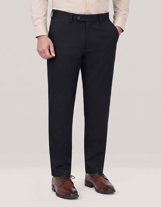 Black Smart Fit Textured Chino Trouser