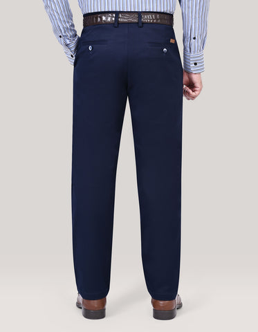 Classic Navy Textured Chinos