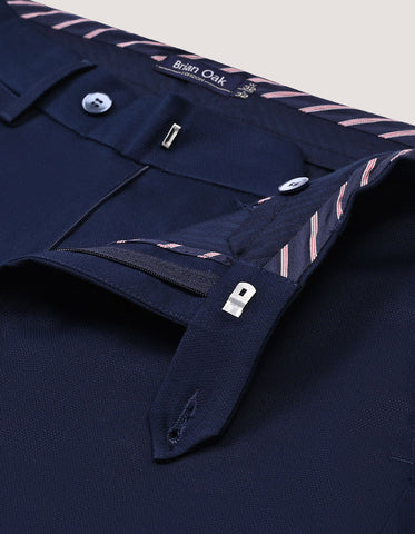 Classic Navy Textured Chinos