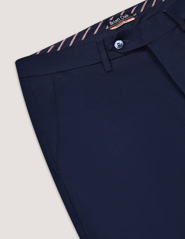 Navy Smart Fit Textured Chino Trouser