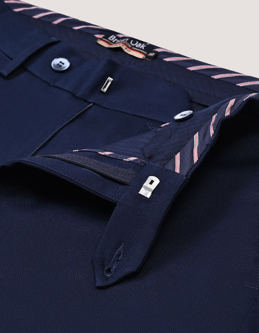 Navy Smart Fit Textured Chino Trouser