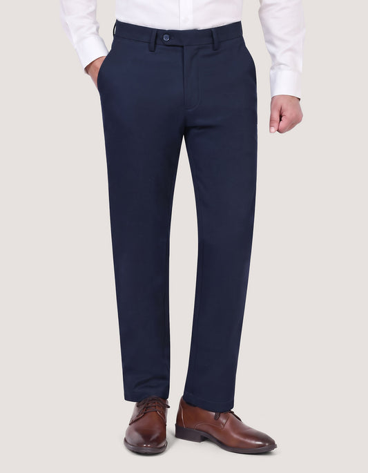 Classic Navy Textured Chinos