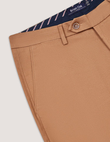 Camel Textured Weave Chinos