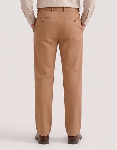 Camel Smart Fit Textured Chino Trouser