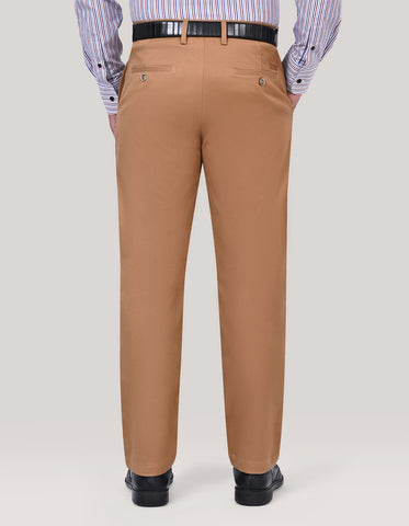 Camel Smart Fit Textured Chino Trouser