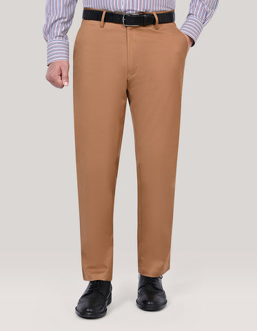Camel Smart Fit Textured Chino Trouser