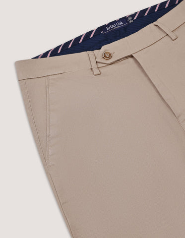 Stone Textured Stretchy Cotton Chinos
